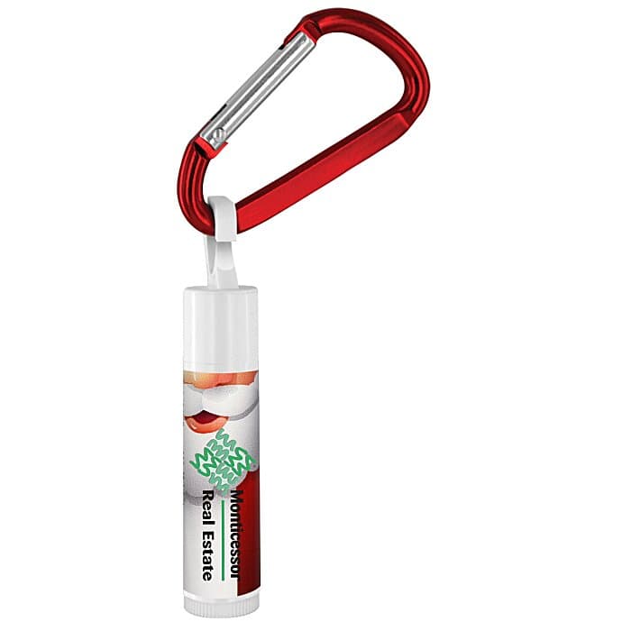 Holiday Lip Balm with Carabiner - Santa