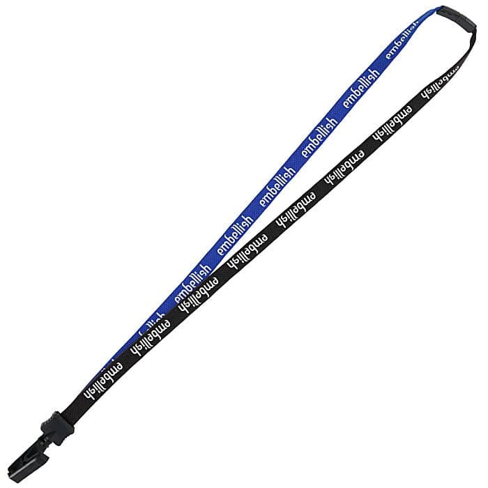 Two-Tone Cotton Lanyard - 5/8 inches - Plastic Bulldog Clip