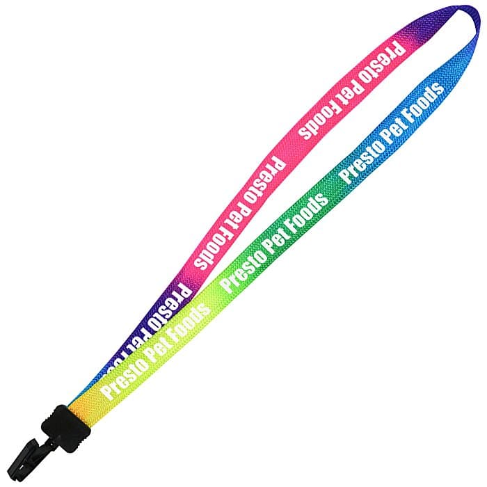 Tie-Dye Multicolor Lanyard - 3/4 inches - Plastic Bulldog Clip
