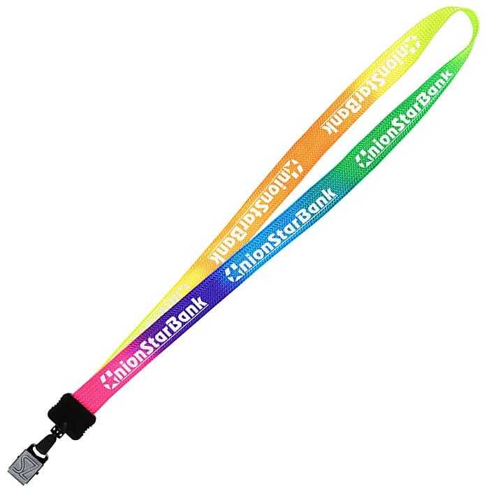 Tie-Dye Multicolor Lanyard - 3/4 inches - Large Metal Bulldog Clip
