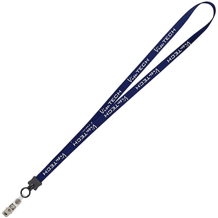 Smooth Nylon Lanyard - 1/2 inch - 32 inches - Snap with Metal Bulldog Clip