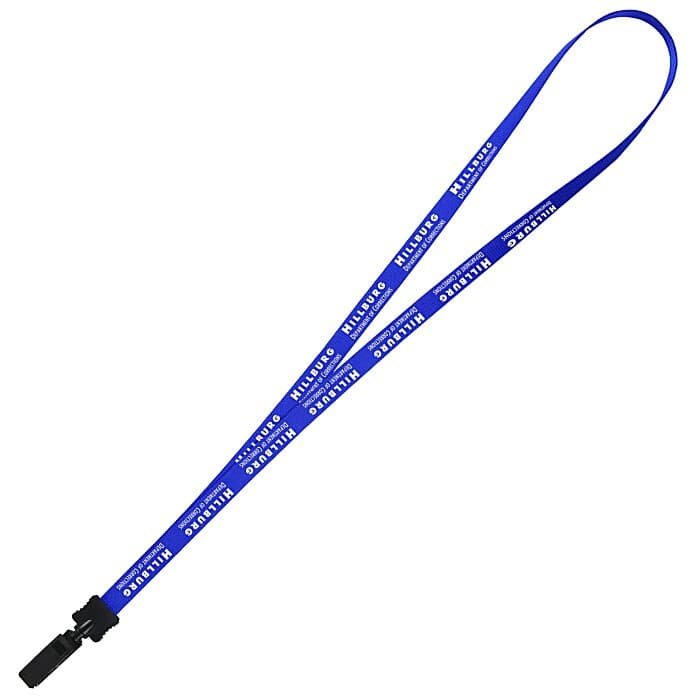 Smooth Nylon Lanyard - 1/2 inch - 36 inches - Plastic Bulldog Clip