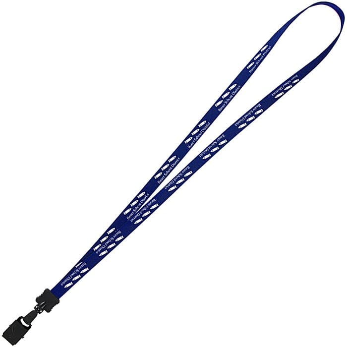 Smooth Nylon Lanyard - 1/2 inch - 36 inches - Large Metal Bulldog Clip