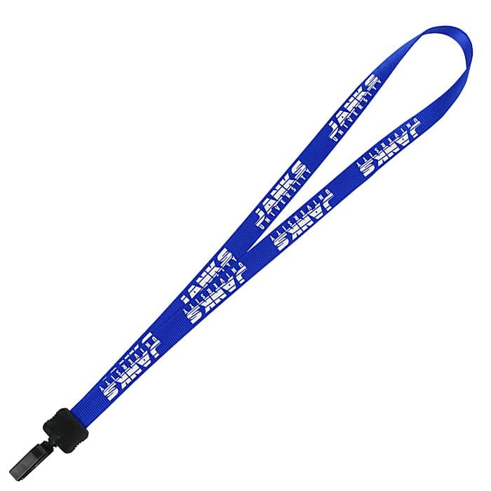Smooth Nylon Lanyard - 3/4 inches - 34 inches - Plastic Bulldog Clip