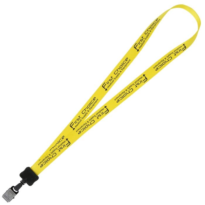Smooth Nylon Lanyard - 3/4 inches - 34 inches - Large Metal Bulldog Clip