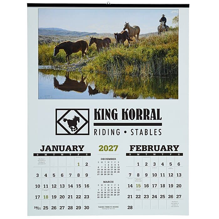 American West Calendar with 2-Month View