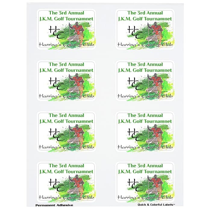 Quick & Colorful Sheeted Label - Rect 2 inches x 3 inches