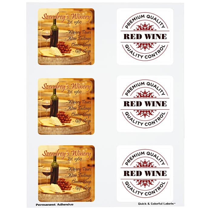 Quick & Colorful Sheeted Label - Square 2-3/4 inches x 2-3/4 inches
