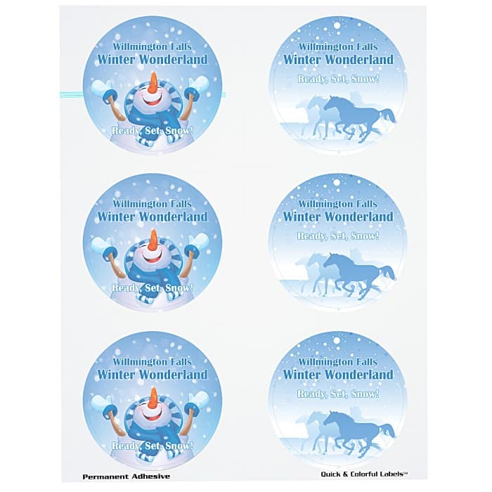 Quick & Colorful Perforated Sheeted Label - Circle 3 inches