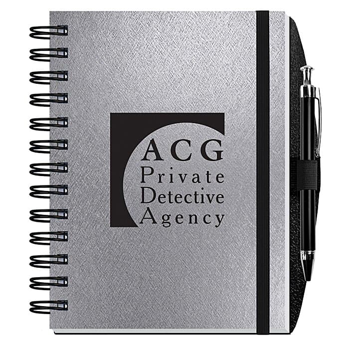 Elite Metallic Paperboard Journal with Pen - 7 inches x 5 inches -100 sheet