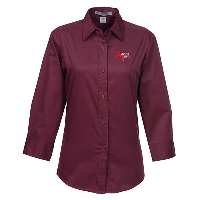 Workplace Easy Care 3/4 Sleeve Twill Shirt - Ladies'