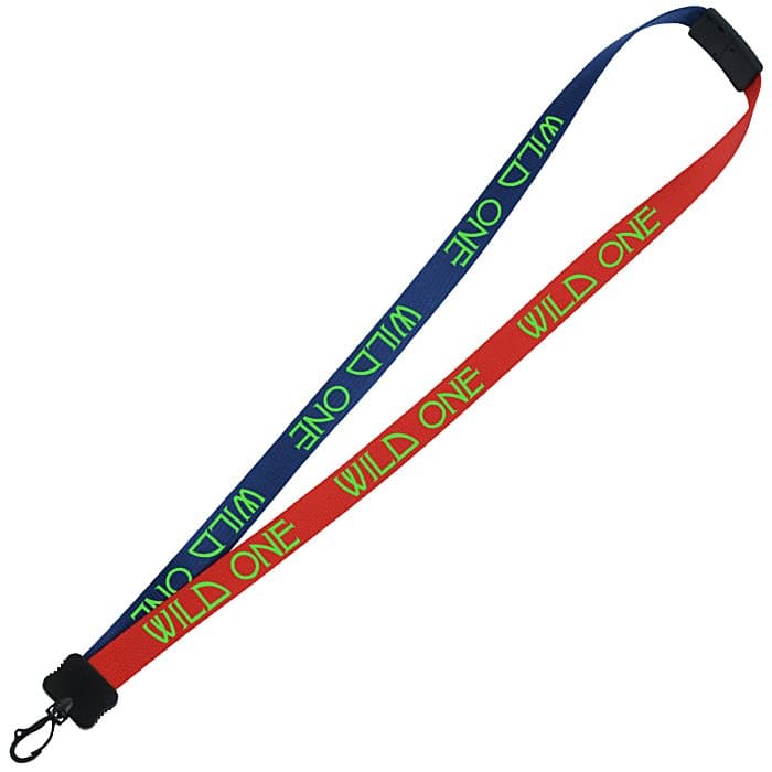 Two-Tone Smooth Nylon Lanyard - 7/8 inches - 34 inches - Plastic Swivel Snap Hook