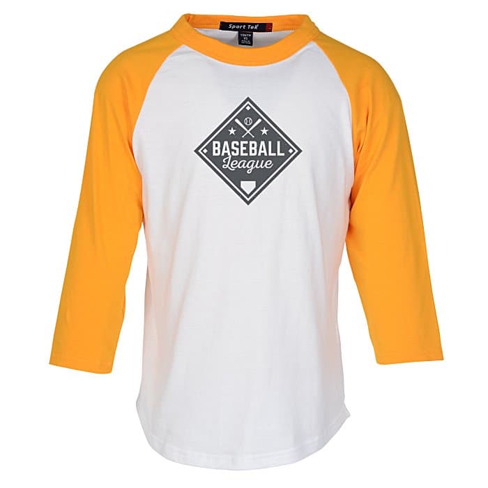 Colorblock 3/4 Sleeve Cotton Baseball T-Shirt - Youth