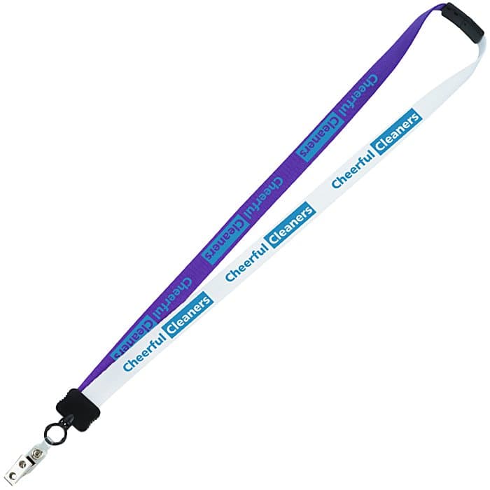 Two-Tone Smooth Nylon Lanyard - 7/8 inches - 36 inches - Snap with Metal Bulldog Clip