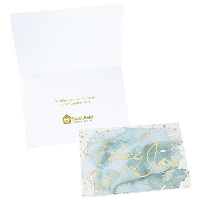Watercolor Peace and Joy Greeting Card