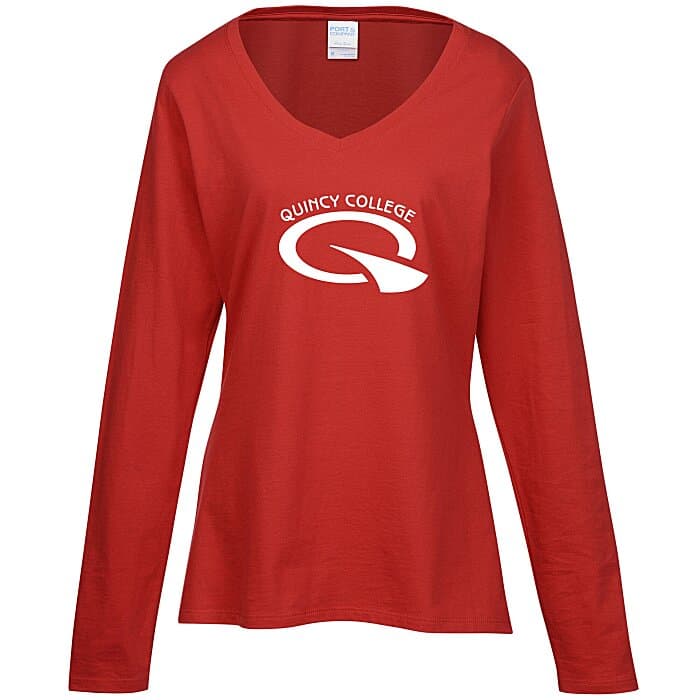 Team Favorite 4.5-oz V-Neck Long Sleeve T-Shirt - Ladies' - Screen
