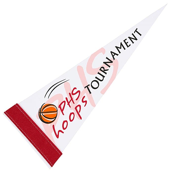 Pennant 5 inches x 12 inches - White - Full Color