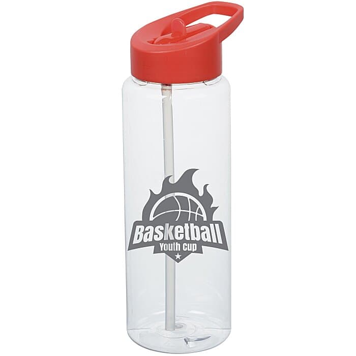 Clear Impact Guzzler Sport Bottle with Flip Straw Lid - 32 oz