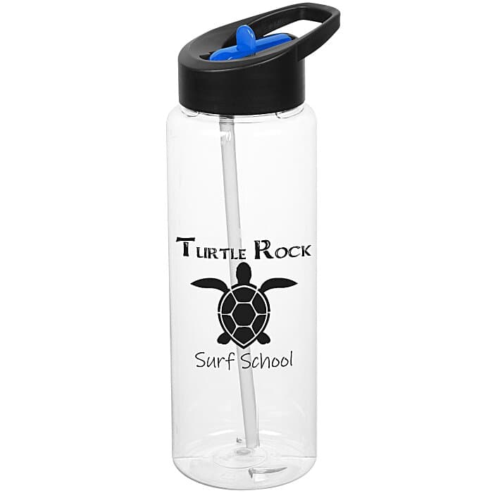 Clear Impact Guzzler Sport Bottle with Two-Tone Flip Straw Lid - 32 oz