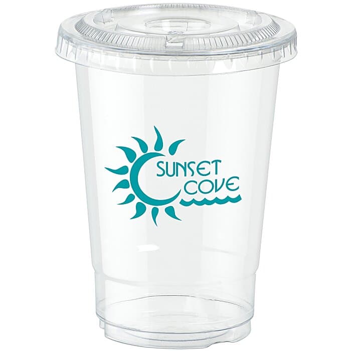 Clear Soft Plastic Cup with Lid - 10 oz
