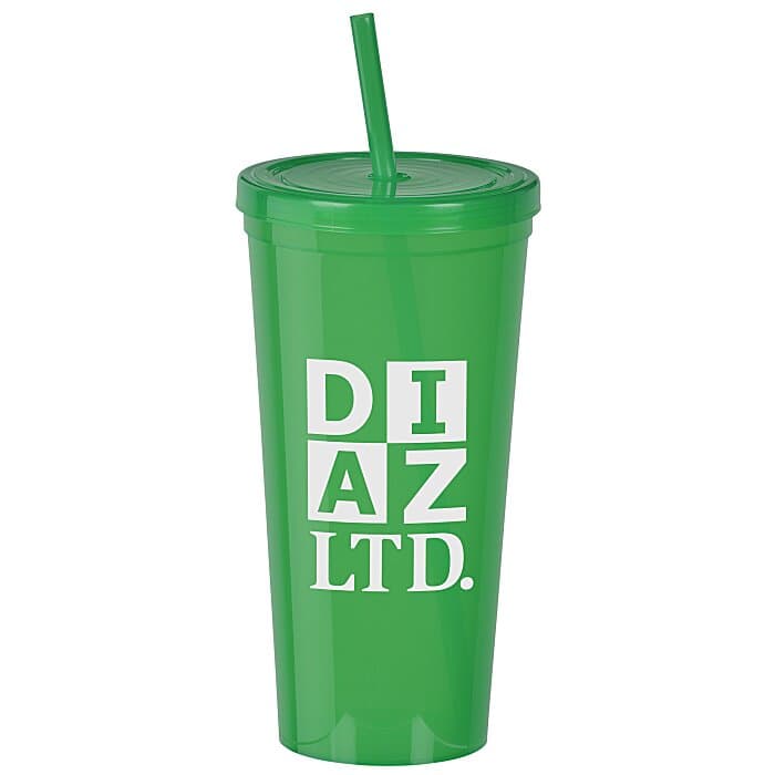 Translucent Stadium Cup with Lid & Straw - 24 oz