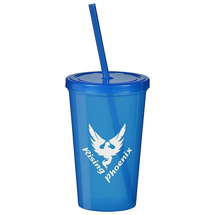 Translucent Stadium Cup with Lid & Straw - 20 oz