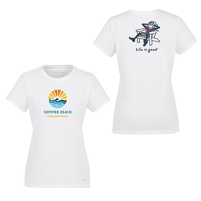 Life is Good Crusher Tee - Ladies' - Full Color - White - Adirondack