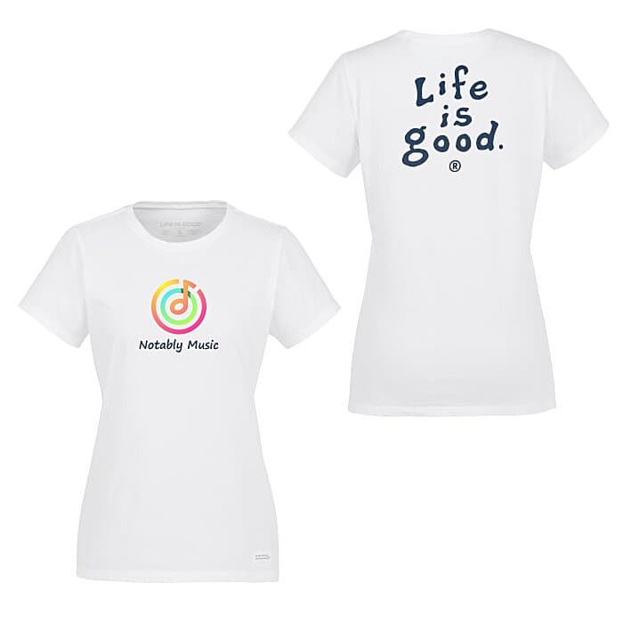 Life is Good Crusher Tee - Ladies' - Full Color - White - LIG