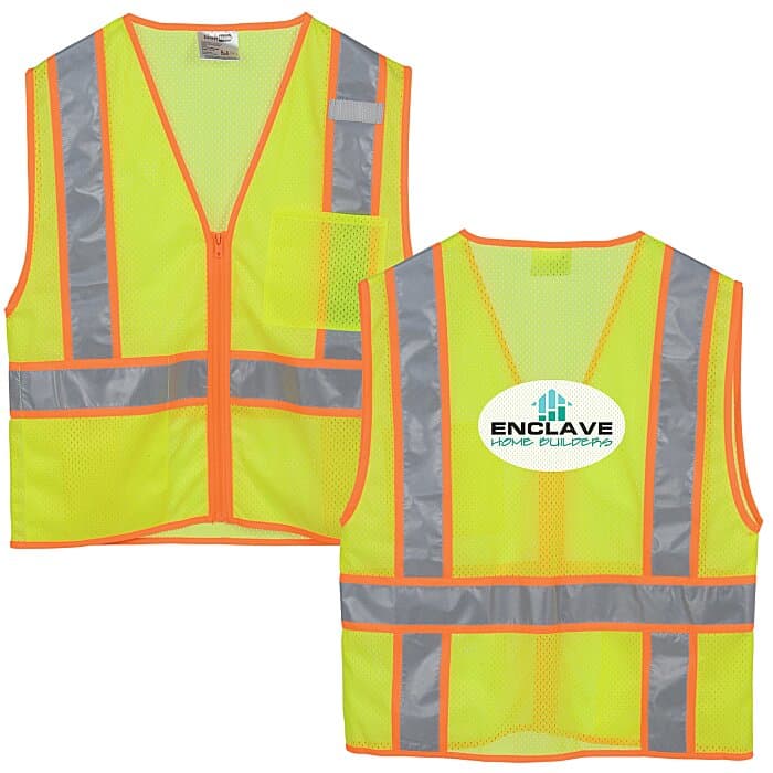 Mesh Zippered Two-Tone Vest
