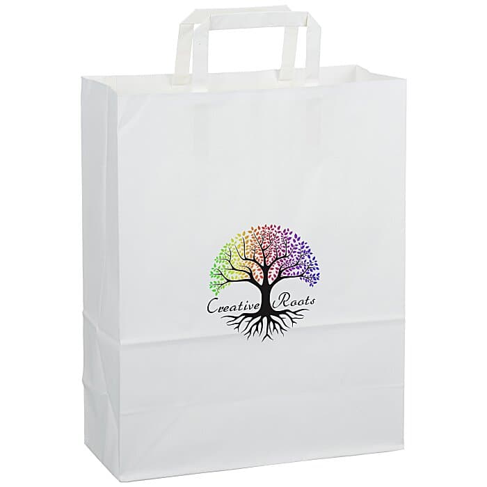 Flat Handle Full Color Paper Bag - 13 inches x 10 inches