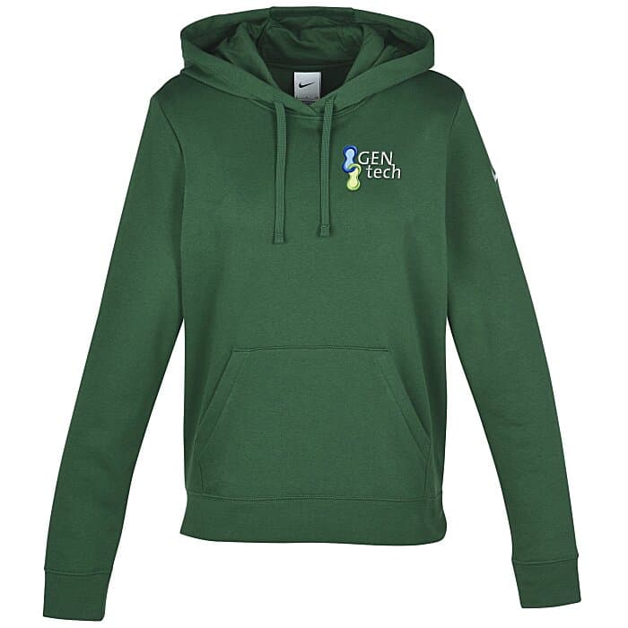 Nike Club Fleece Sleeve Swoosh Pullover Hoodie - Ladies' - Embroidered
