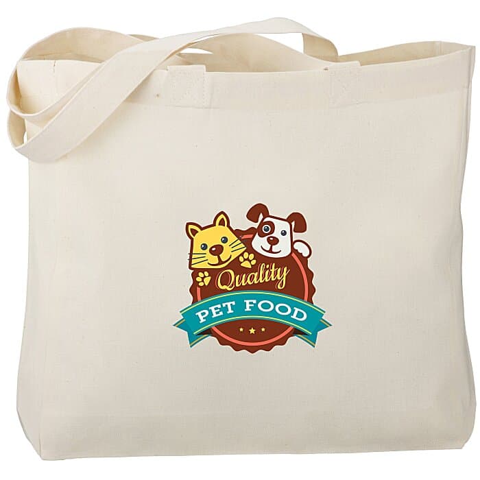 Gusseted Organic Cotton Sheeting Tote  - Full Color