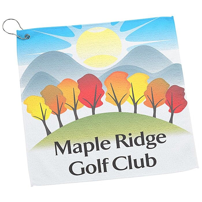 Full Color Microfiber Golf Towel - 15 inches x 15 inches