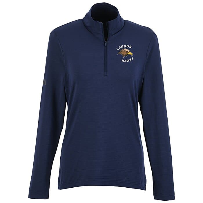 adidas Textured Stripe 1/4-Zip Pullover - Ladies'