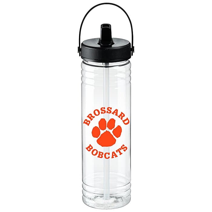Clear Impact Halcyon Water Bottle with Folding Flip Straw Lid - 24 oz.