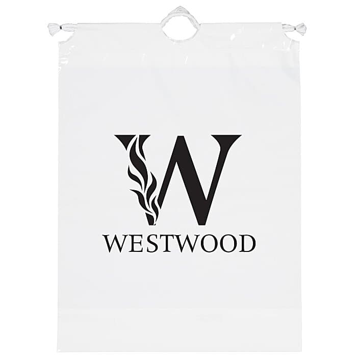 Poly Bag with Cotton Drawstring - 16 inches x 12 inches