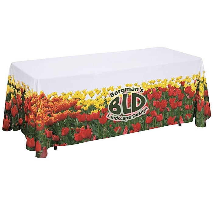 Serged Closed-Back Table Throw - 6 feet - Full Color