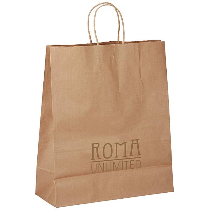 Kraft Paper Brown Shopping Bag - 15 inches x 13 inches
