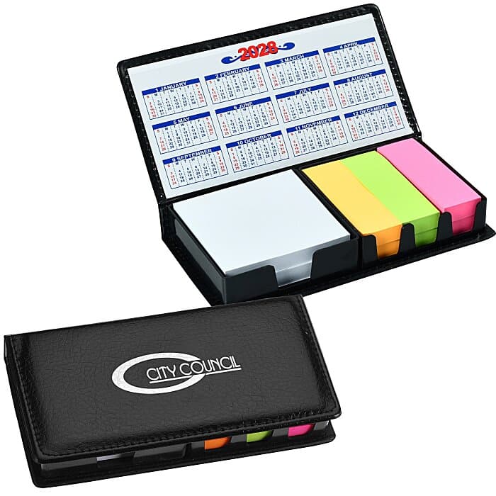 Memo Box with Adhesive Notes and Calendar