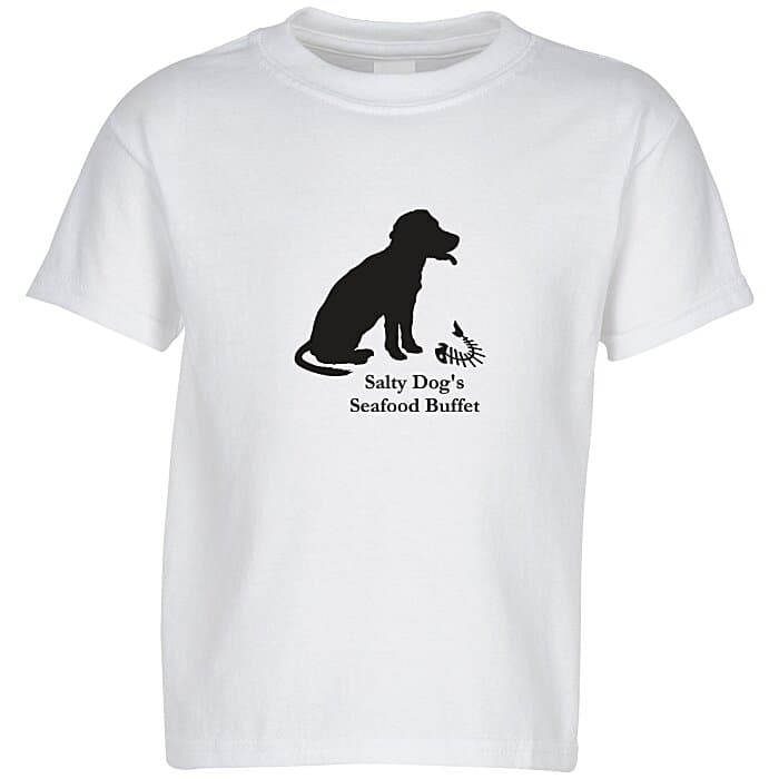 Hanes 50/50 ComfortBlend T-Shirt - Youth - White - Screen