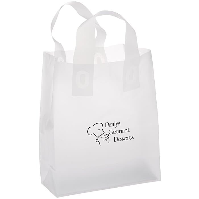 Soft-Loop Frosted Clear Shopper - 10 inches x 8 inches