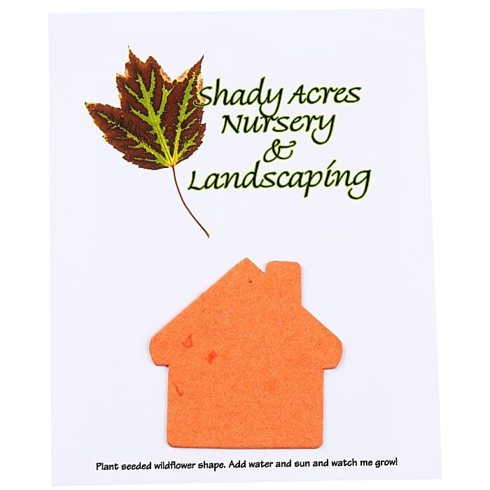 Seeded Paper Shapes Mailer/Postcard - 4 inches x 5 inches House