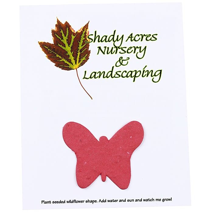 Seeded Paper Shapes Mailer/Postcard - 4 inches x 5 inches Butterfly