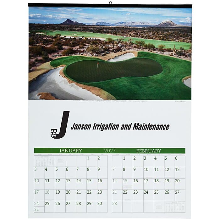 Golf Landscapes Calendar with 2-Month View