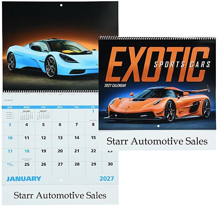 Exotic Sports Cars Calendar - Spiral