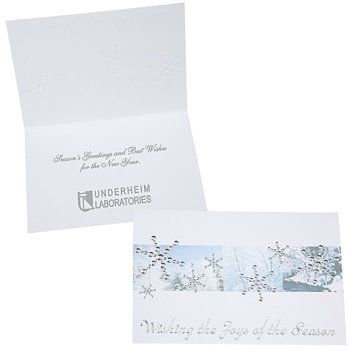 Silver Snowflakes in Snow Greeting Card