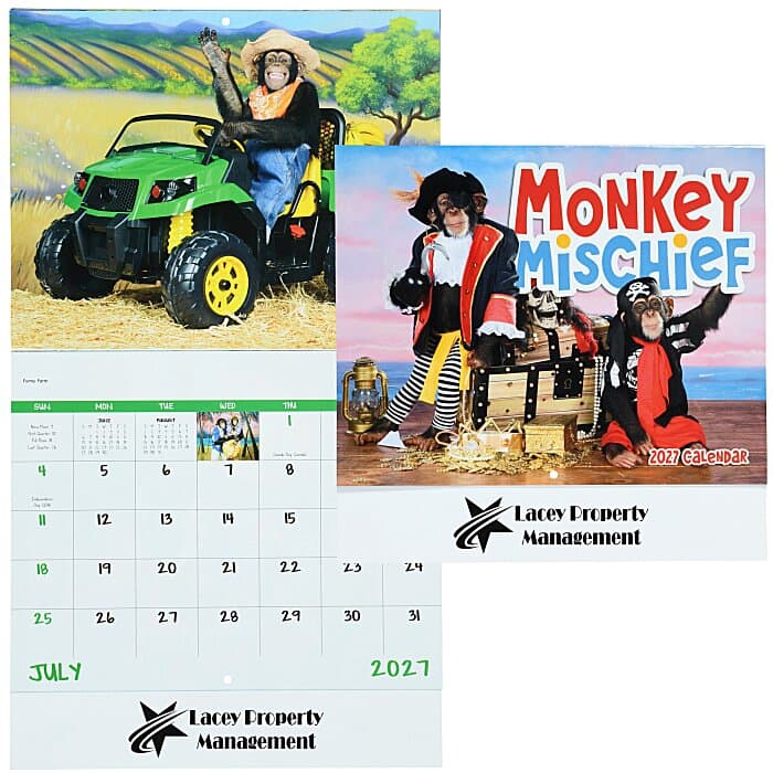 Monkey Mischief Calendar - Stapled