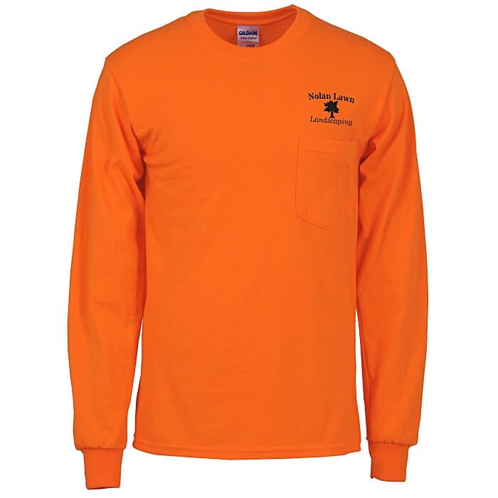 Gildan 6-oz Ultra Cotton LS Pocket T-Shirt - Colors - Screen