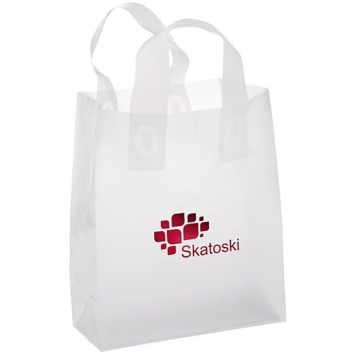 Soft-Loop Frosted Clear Shopper - 10 inches x 8 inches - Foil