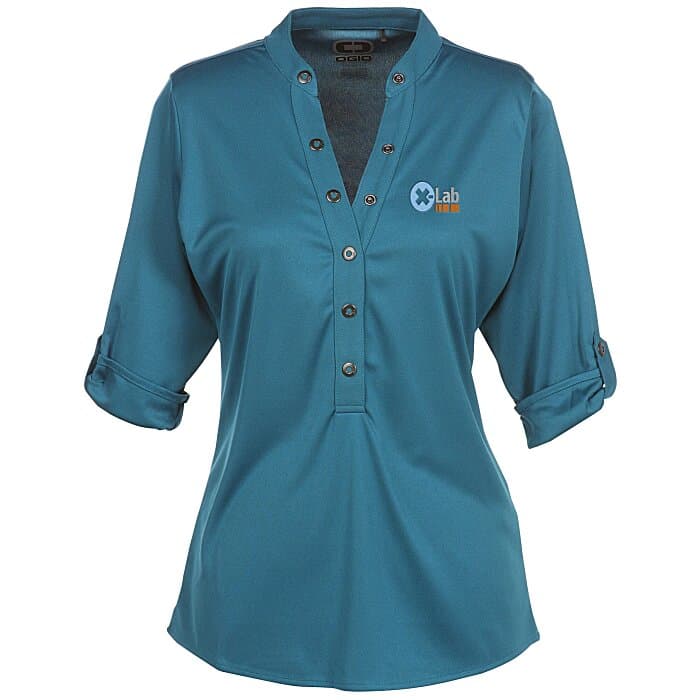 OGIO Poly Interlock Stay-Cool Henley - Ladies'